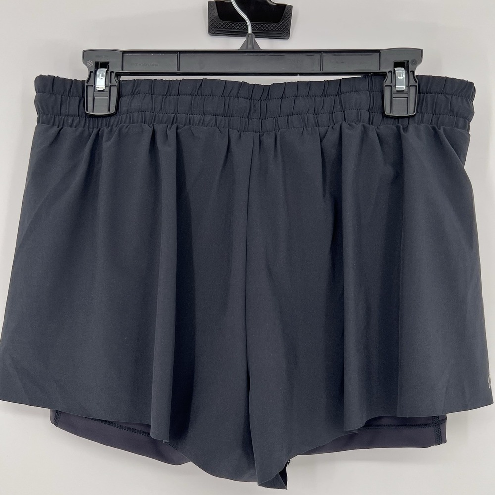 Peloton Move Mission Double Layer Run Shorts Womens Size M Black 2 in 1 Athletic - Picture 7 of 7